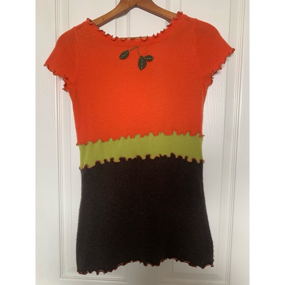 Cynthia Webb Angora Wool Blend Embroidered Sweater Women’s Size Medium - Picture 2 of 4